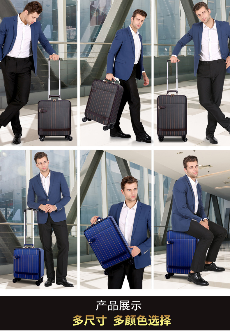 Paul Oxford vali vải nam triều cá tính trường hợp xe đẩy nữ 20 inch kinh doanh phổ quát hành lý bánh xe lên máy bay 16 inch - Va li ba lô du lịch