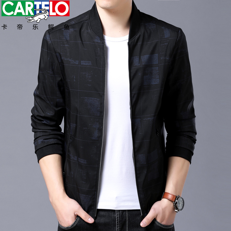 Cardile crocodile jacket men's spring and autumn men's coat Middle-aged business casual thin jacket shirt top Men's clothing