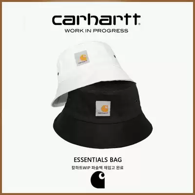 Carhartt Carhartt fisherman hat Male and female couple student sunshade sunscreen short brim black and white flat top basin hat