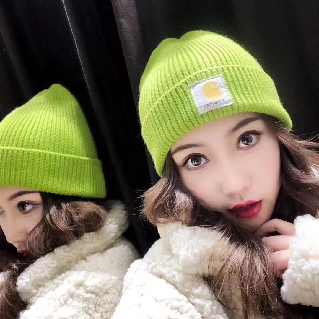 Carhartt Carhart warm core yarn wool hat Autumn Winter Women cold hat men and women couple wool hat melon leather hat