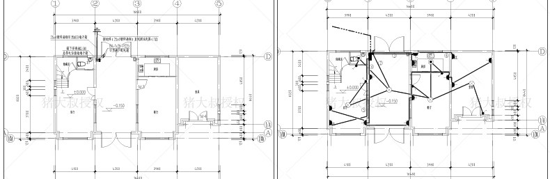 新农村自建房设计图纸一层二层三层建筑CAD施工图别墅建筑效果图