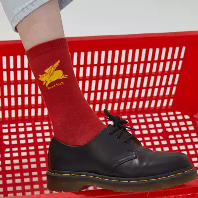 square houlest2019 spring and autumn cotton socks men and women autumn and winter British wild cross socks Tide brand