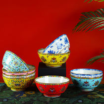 Home 7 inch bone china large noodle bowl soup bowl Chinese enamel creative business instant noodle bowl big soup bowl vegetable basin