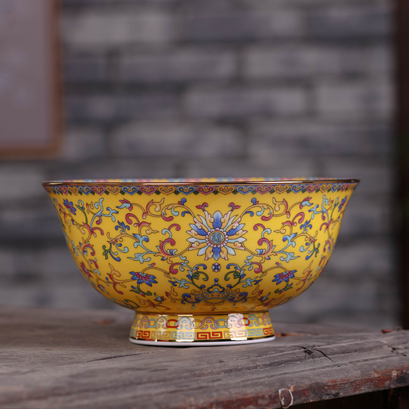 Jingdezhen ceramic household large soup bowl single 8 inches tall bowl of creative life of use of ipads China tableware rainbow such use