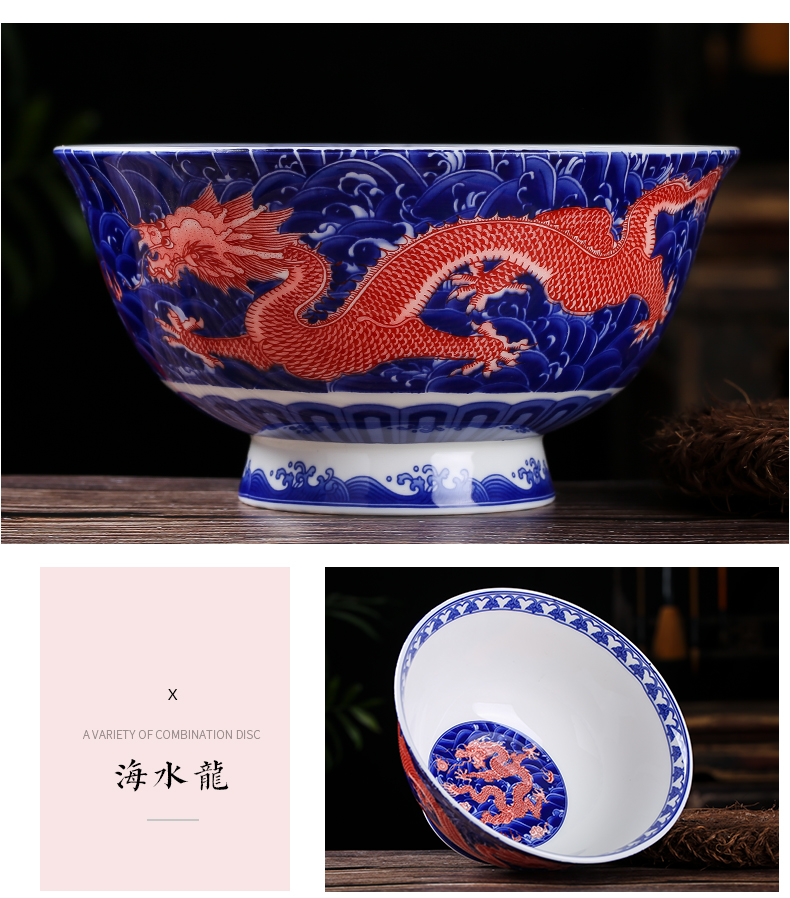 Jingdezhen ceramic product 6 inches tall foot against the iron rice bowl to eat rainbow such as bowl with a single ipads porcelain bowl bowl of long life