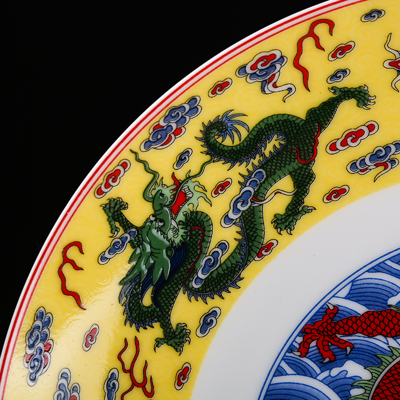 Jingdezhen ceramic 7 inches deep dish dish Chinese style household creative ipads porcelain soup nest dish dish fruit bowl dishes