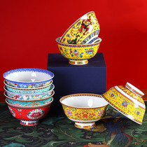 Bowl Home 2021 New Porcelain Bowl Chinese Style Enamel Color Ceramic Bowl single rice bowls Bone Porcelain Bowl Creativity One Bowl