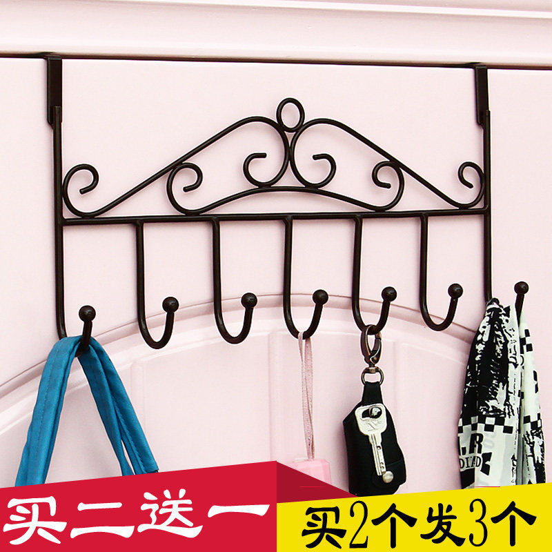 Wrought iron door back hook Nail-free door hanger hook shelf Bedroom coat hook Powder room incognito door hook