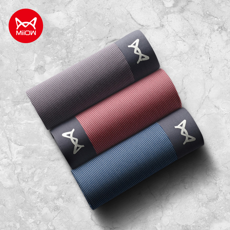 Cat people seamless underwear men's modal pants breathable cotton crotch men's boxer large size striped boxer