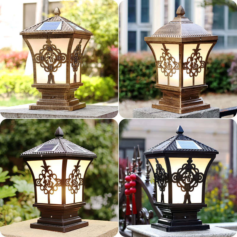 Solar walled lamp gatesPostPointsWaterproof lampWaterproof outdoor European garden villa courtyard lights