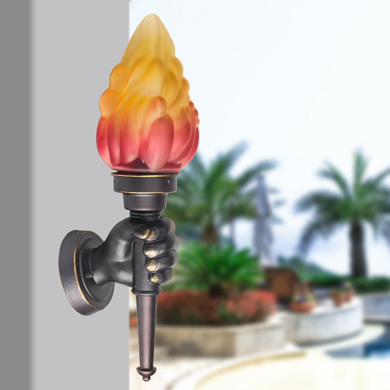 Outdoor Wall Lamp Waterproof Torch Wall Lamp Villa Garden Aisle Garden Light Outdoor Personality Corridor Light Balcony Lighting