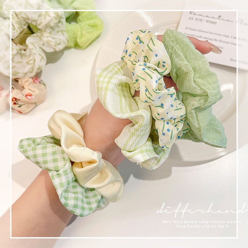 Forest-Style Fairy-Like Hair Tie, Simple Bun Hair Band, Women's Hair Tie, 2025 New Style Hair Rope, Green Hair Rope, Hair Accessory