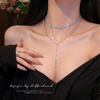 Necklace Accessories Women's Chest Chain Jewelry Pure and Sexy Body Chain Internet Celebrity Versatile Clavicle Chain Sweet and Cool Spicy Girl Chain