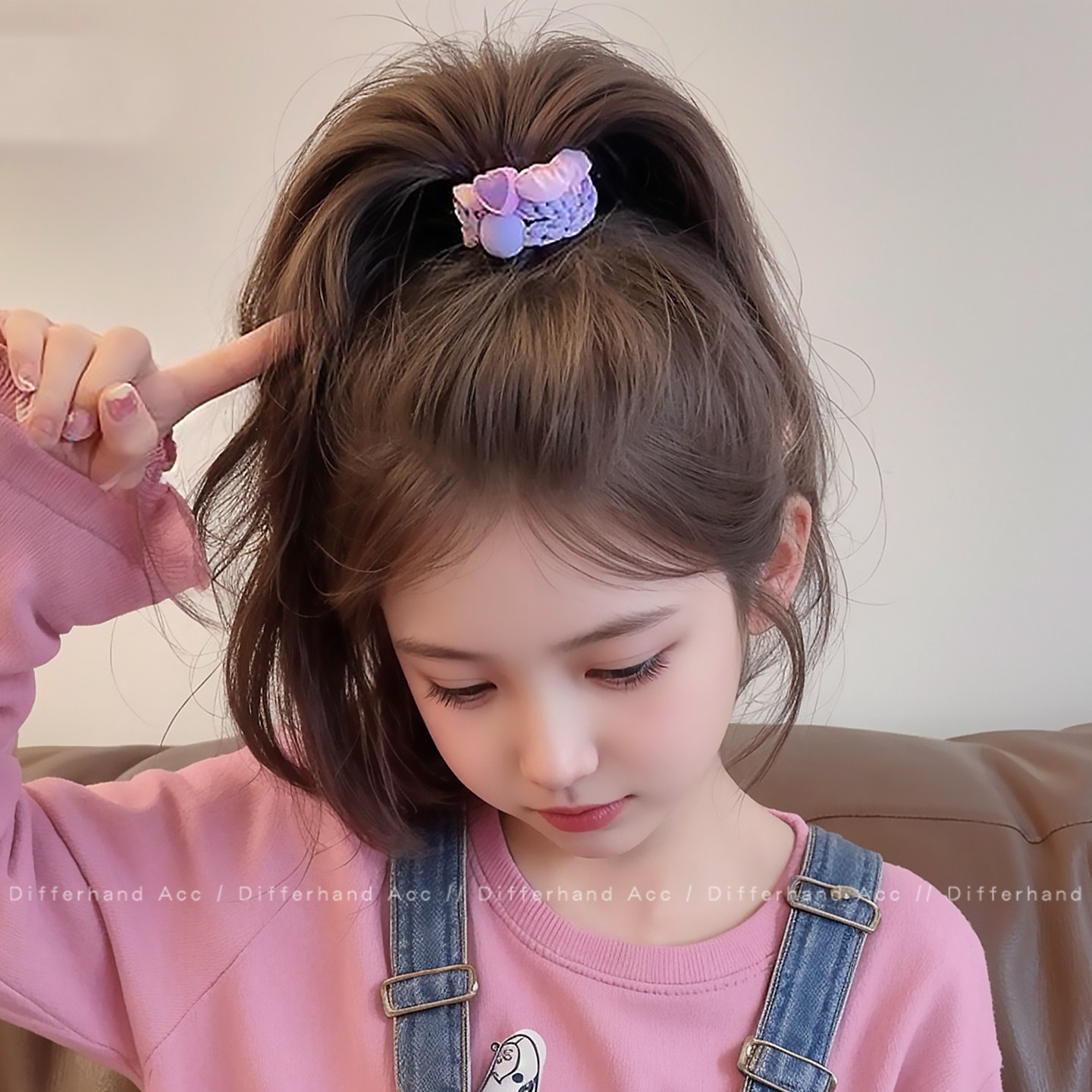 Children's Cute Hair Ties for Ponytails, High Elasticity, Durable Hair Ties, Simple Korean Style, High-End Rubber Bands, Elegant and Versatile Hair Accessories
