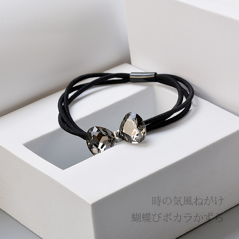 Tennis Red Girl Butterfly Knot Rubber Band Women Zaho Hair Rope Head Accessories Leather Set Hair Ring Ins South Korea Small Head Rope