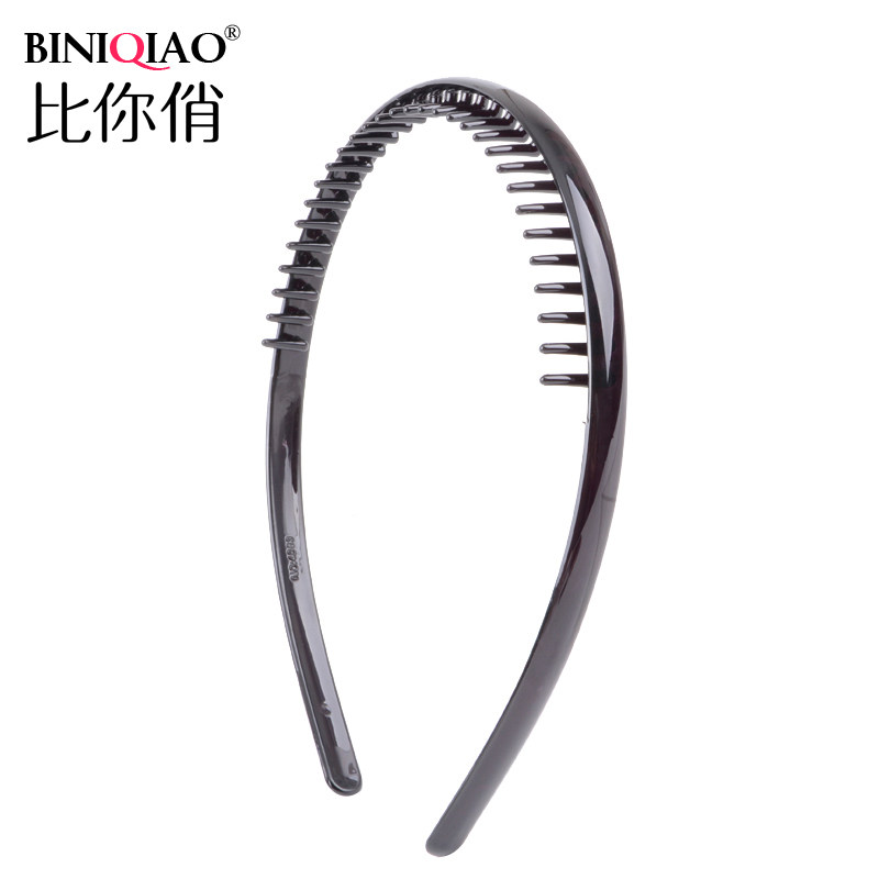 Simple basic toothed hairband Korean version of the hairband European and American fashion base hairpin bangs front clip long teeth close together