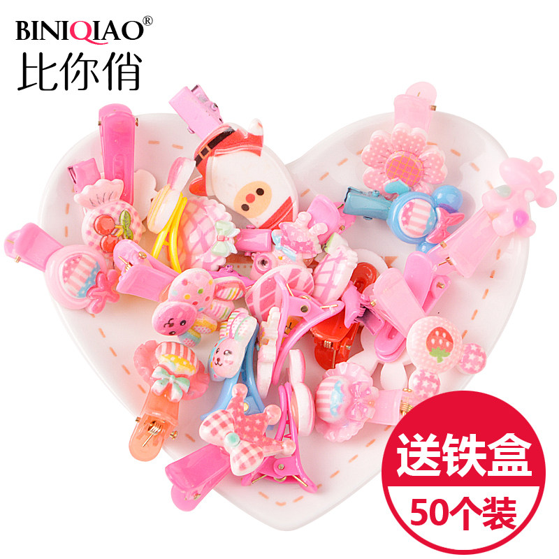 50 combinations Korean girls Headdress hairpin Children's baby jewelry Cute princess Candy hair ornaments Hair circle hairpin
