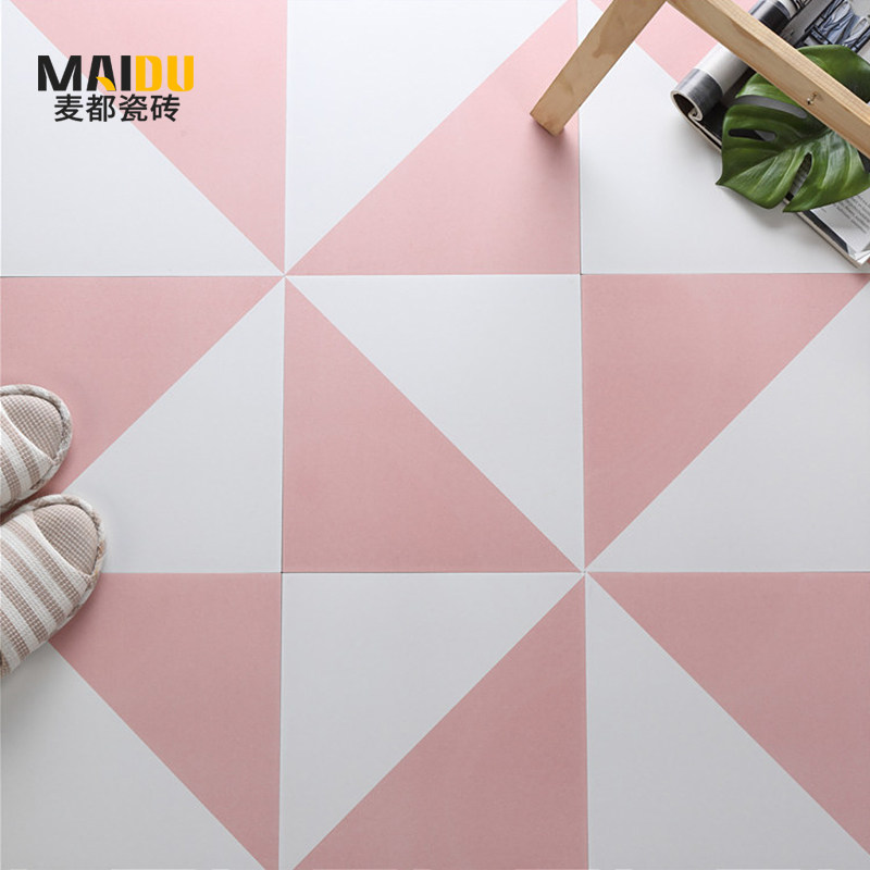 Geometric Rhomboid Mesh Red Pink Tiles 300 * 300MM Nordic Makeup Room Flowers Brick Kitchen Balcony Small floor tiles