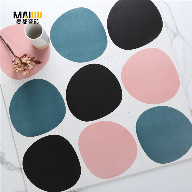 Nordic Minimalist Coloured Mesh Red Pink Dots Flower Brick 300 Background wall Kitchen Makeup room Flake Tiles