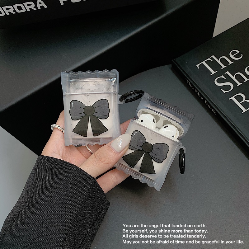 Applicable airpods3 headphone protective sleeve AirPodspro new anti-fall shell generation headphone box 2nd generation black butterfly knot sleeve pm1 2 Apple ipodpro tri-generation protection