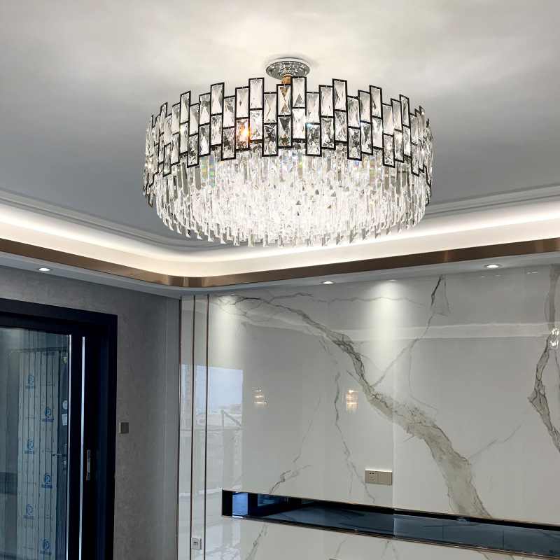 2020 new light luxury crystal living room chandeliers simple postmodern dining room lights creative atmosphere master bedroom lights lamps