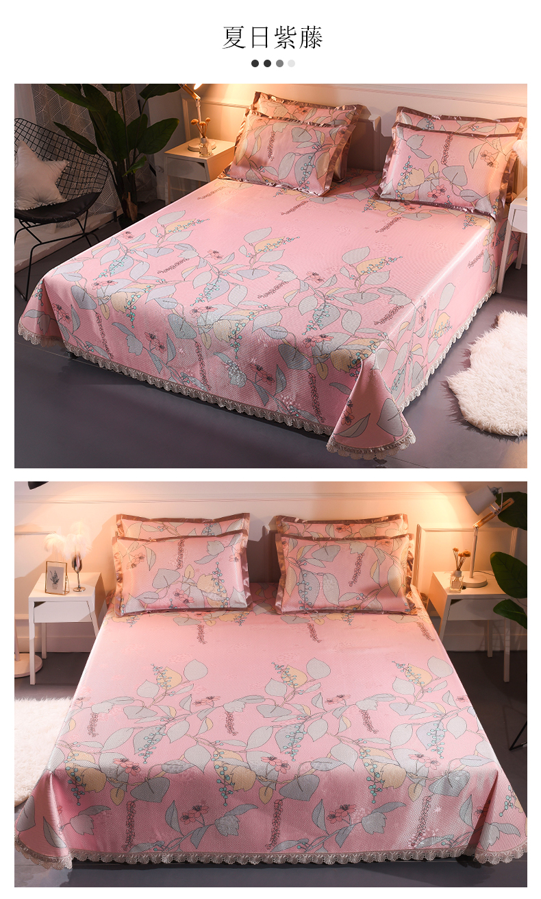 Thảm lụa 1.8m mat ba mảnh có thể giặt máy giặt gấp mat mùa hè 1.5 đôi điều hòa mat ghế mềm - Thảm mùa hè chiếu điều hoa