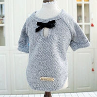 Золотая лейбл с луком круглая шея по глухой серой