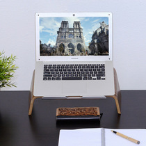 Samdi laptop stand portable Macbook pad heightened office desktop wooden shelf base