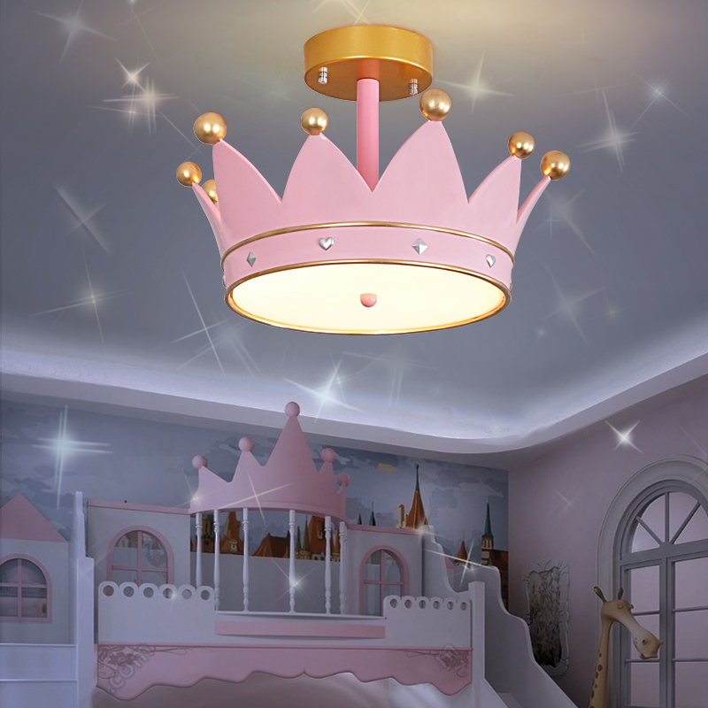 Creative Princess Room Crown Suck Top Light Children Bedroom Light Girl Brief Personality Eurostyle Cartoon Lamp Cozy