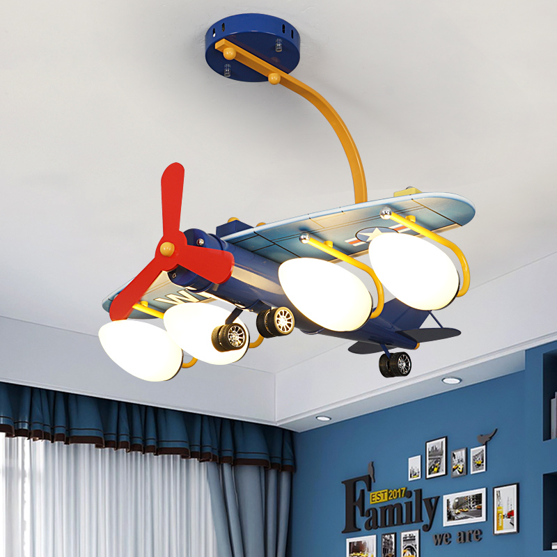 American Personality Aircraft Light Children Rooms Creative Suction Dome Light Boys Bedrooms Modern Minima Cartoon Lamps Eye Care