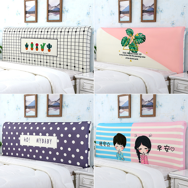 Warm love new all-bag elastic double-sided pattern headboard hood dust cover 1 5 m solid wood bed backrest hood headliner