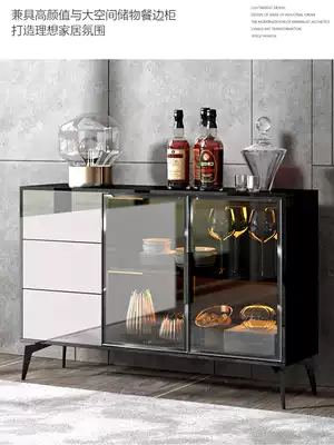 Household Italian style dining cabinet light luxury storage cabinet kitchen storage cabinet living room wall bowl cabinet multifunctional tea wine cabinet