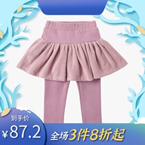 pappymommy childrens clothing girl base plus Velvet Baby pants autumn and winter 2020 new childrens culottes