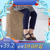 Girls leggings autumn 2021 New Korean version of foreign-style baby trousers solid color fashion cotton childrens casual pants