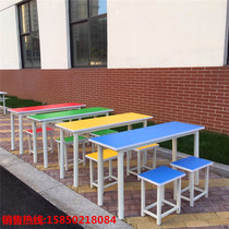 Manufacturer Direct Sales Class Table And Chairs Students Color Tutoring Class Training Table And Chairs Combined Folding Strip Double Desks Bench