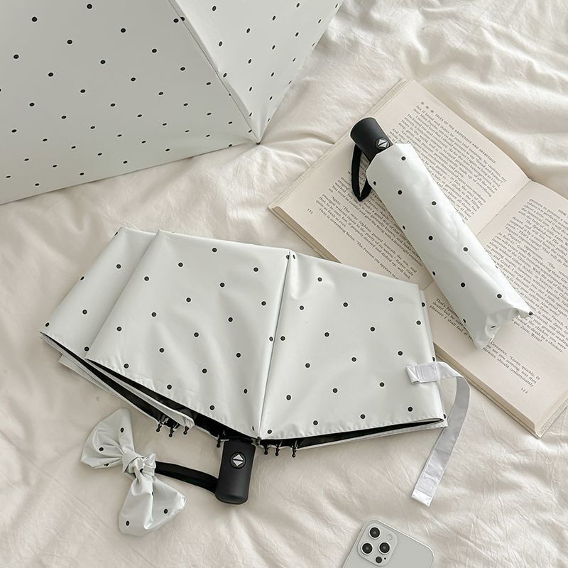 Japanese-Style Automatic Umbrella, Thickened and Reinforced, Polka Dot Black Coating, Sun Protection, Dual-Use for Sun and Rain, Uv Protection, Sunshade Umbrella Japanese-Style Automatic Umbrella, Thickened and Reinforced, Polka Dot Black Coating, Sun Protection, Dual-Use for Sun and Rain, Uv Protection, Sunshade Umbrella
