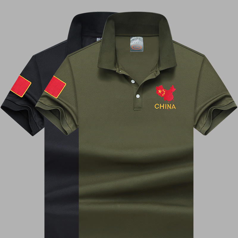 2020 mùa hè thêu mới lực lượng đặc biệt t-shirt nam ve áo quần áo nửa tay áo POLO ngắn tay nam