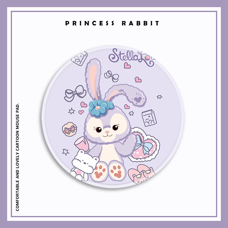 Mouse pad Star Delu female small cute rabbit round lock edge large custom waterproof desk pad Laptop Silicone non-slip cloth cartoon student game girl e-sports mat