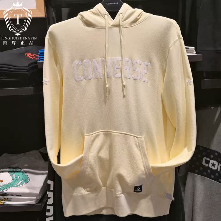 Converse Converse Mùa xuân và Mùa thu Mới Áo len nam thể thao giản dị Áo len dài tay trùm đầu áo thun 10007813 áo thun tay dài nam cao cấp