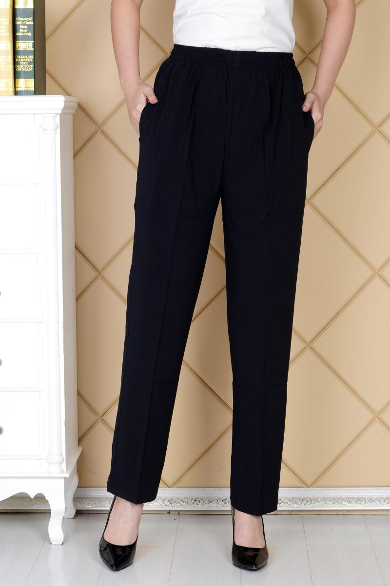Mùa hè phần mỏng quần mẹ cao eo thẳng quần cotton lụa quần trung niên kích thước lớn lỏng eo chặt chẽ quần âu quần jean baggy nữ