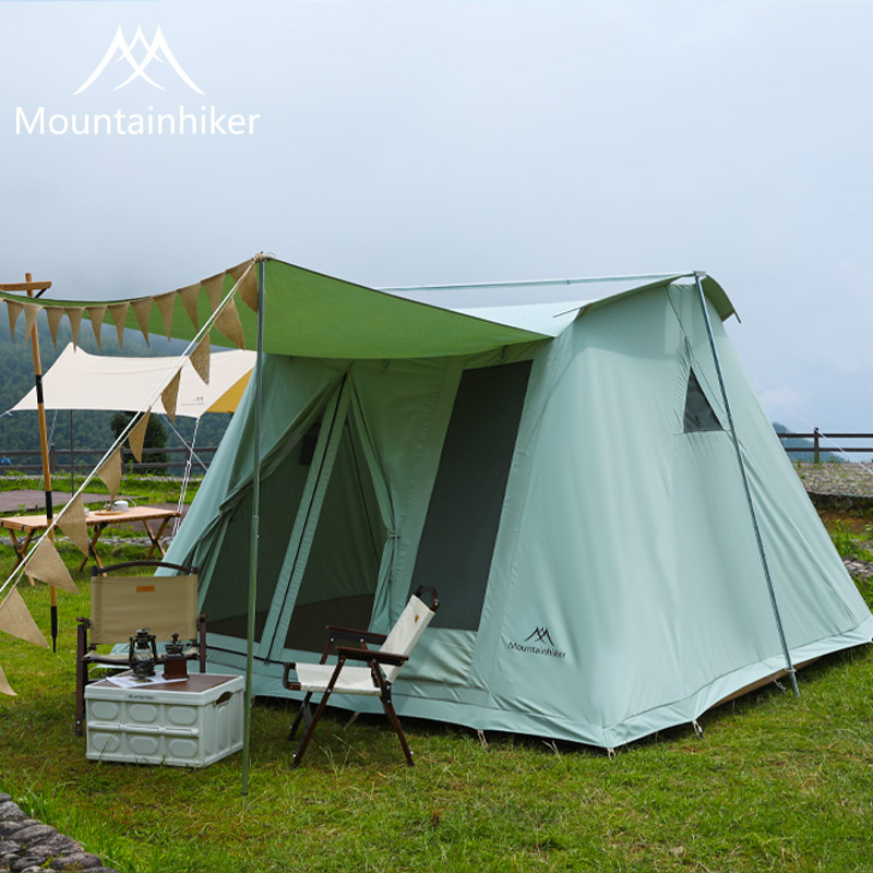 Beijing spot mountain guest spring tent outdoor camping camping retro TC cotton 4 people American cotton bow tent