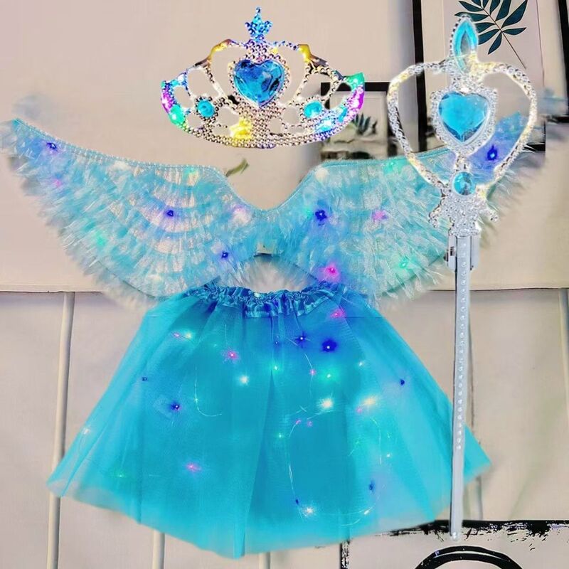 Glowing Girl Birthday Gift Angel Feather Wings Cosplay Props Christmas Halloween Performance Costume