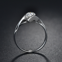 50 points FG color SI clarity EX cut natural diamond ring 18K white gold diamond ring recheck
