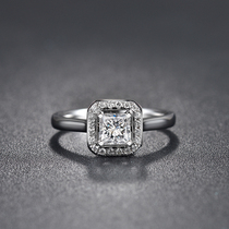 66 8 points FG color SI1 clarity Princess natural diamond female ring 18K gold diamond ring marriage marriage ring