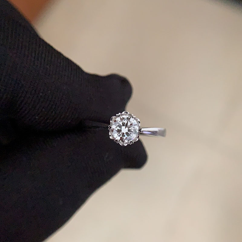 50 points FG color SI clarity VG cut natural diamond female ring eight arrows eight hearts can be re-tested goods