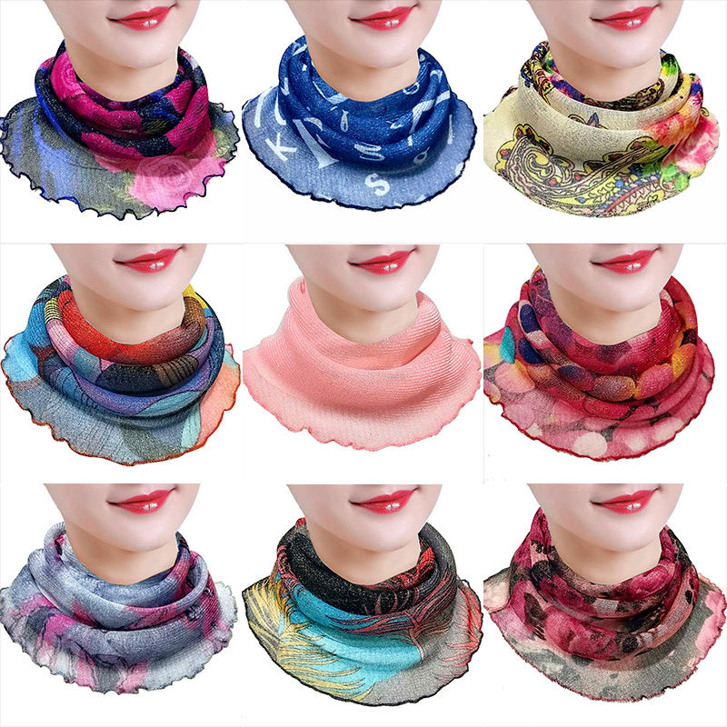 Around Neck 100 Smaller Silk Scarves Outside of Scarf Mask Female neck headscarf Ear Hanging neck Veil Veil scarves