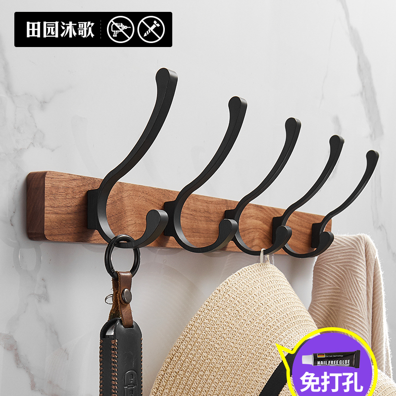 Hanging clothes hanger wall hanging wall upper door after door shelve hook into door hanging clothes hook Xuanguan clothes hangover clothes hook cap free of punch