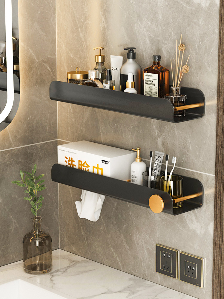 Punch-free dressing room disposable wash face towel containing layer rack wall-mounted shelve bathroom toilet wash table mirror front