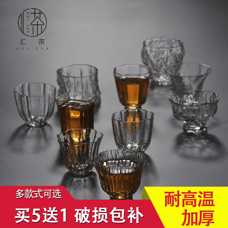 Wire Tea Thickened Glass Tea Cup Small Cups Day Style Kung Fu Transparent Master Pint Cup Hammer Veins Heat Resistant Glass Cups