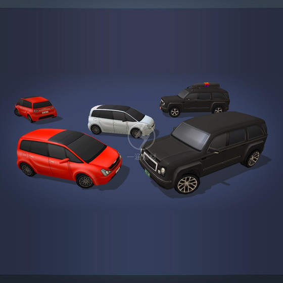 Unity3D Low-Poly Cars, Buses, Transport Trucks, Helicopters, Pickup Trucks, Sedans, Off-Road Vehicles, Suvs